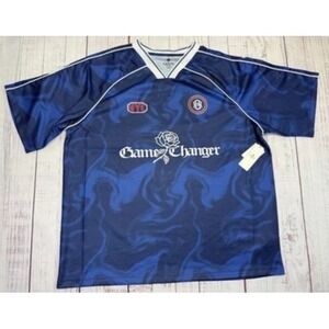 Saints Studio Game Changer Jersey Tee Men's Size 2X Blue Black Marble V Neck NWT